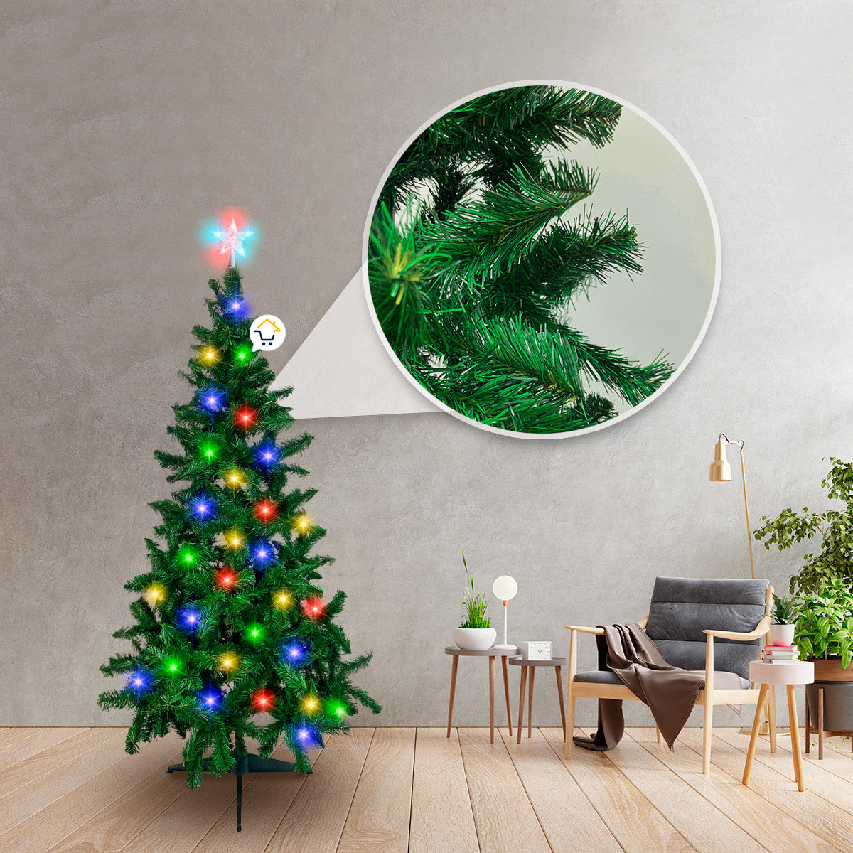 Combo Árbol Navidad 1.80M Tupido COS34D